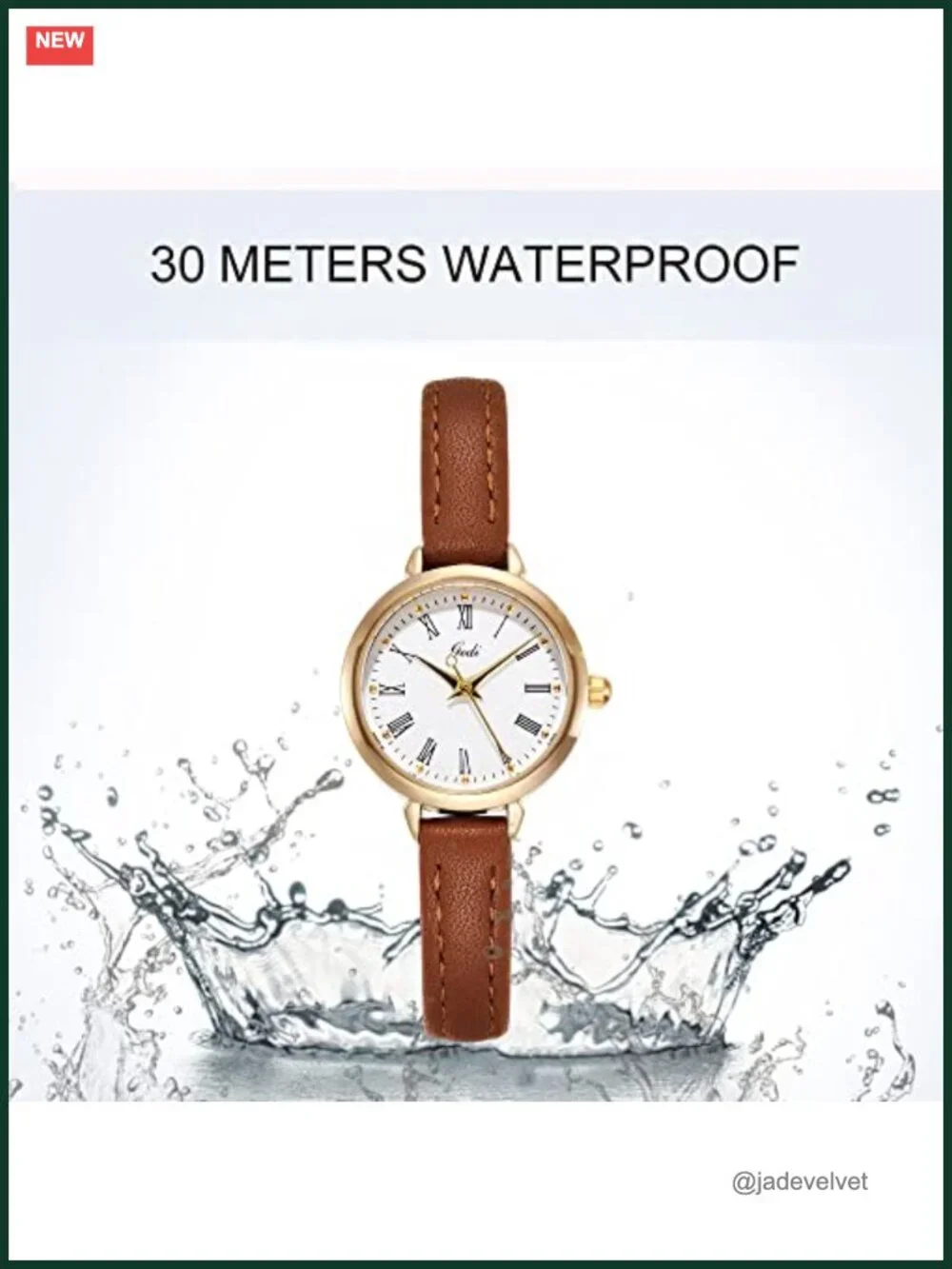 Womens Wrist Watch Leather Quartz Ultra-Thin Analog Waterproof
